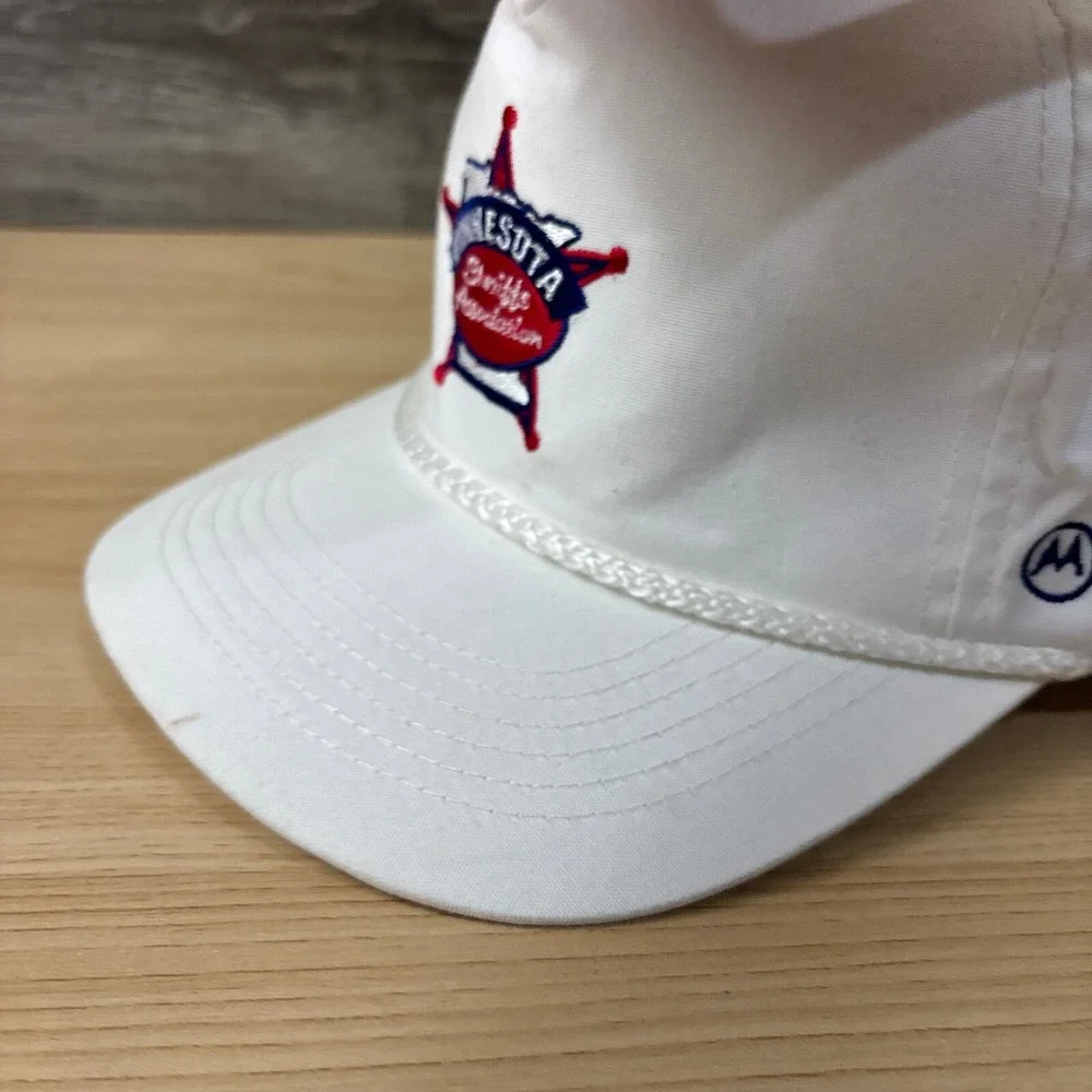 Vintage Minnesota Sheriffs Association Hat Cap Snapback White Police‎ 90s